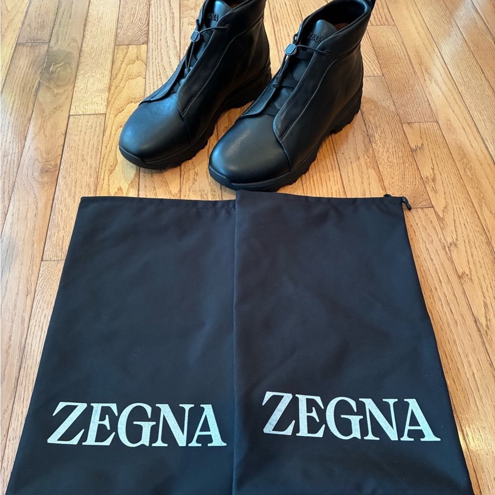 Zegna Men's Black Leather Boots